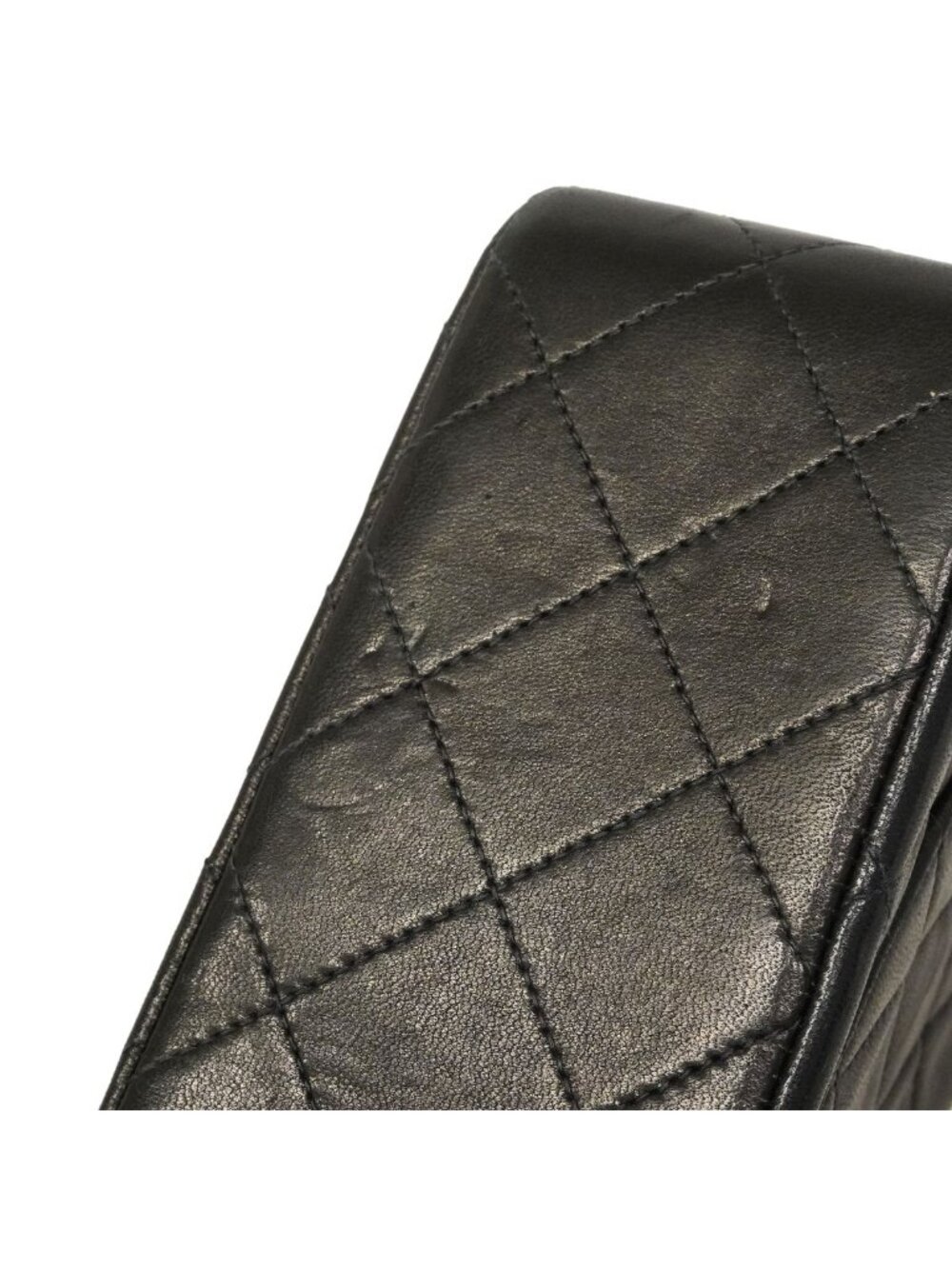 Chanel Shoulder Bag Quilted Lambskin Black Gold - Picture 12 of 13